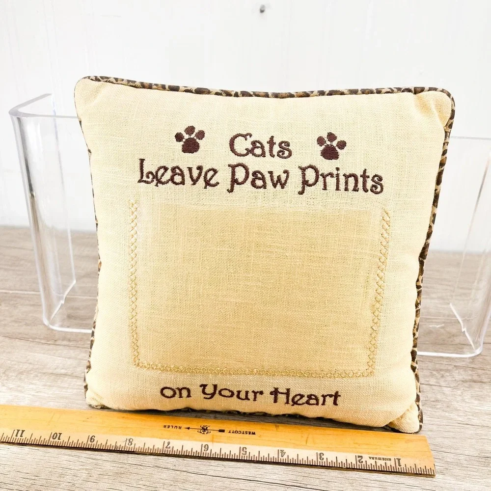 Vintage Memorial Cat Photo Pillow - Handmade Keepsake
